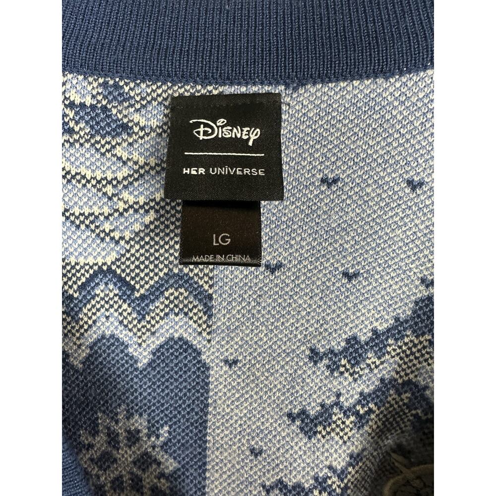 Her Universe Disney Mickey & Minnie Mouse Skiing Patterned Cardigan Oversized LG - Picture 9 of 14